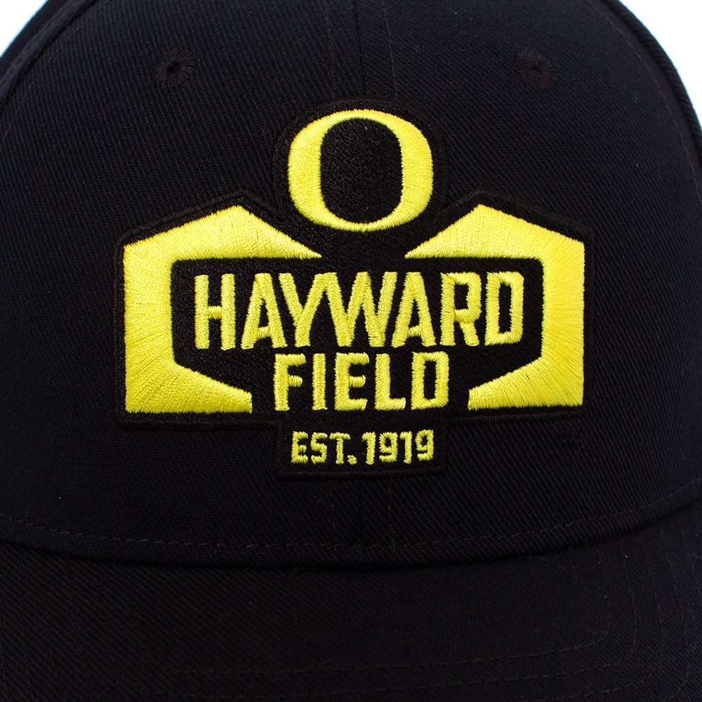 Hayward Field, Nike, Black, Curved Bill, Polyester, Accessories, Track & Field, Structured, Classic Oregon O, Grand Stand, Adjustable, Hat, 874955